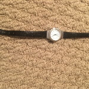 Black Leather Strap Watch
